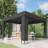 Arbor Vidaxl con techo doble 3x3 m antracita