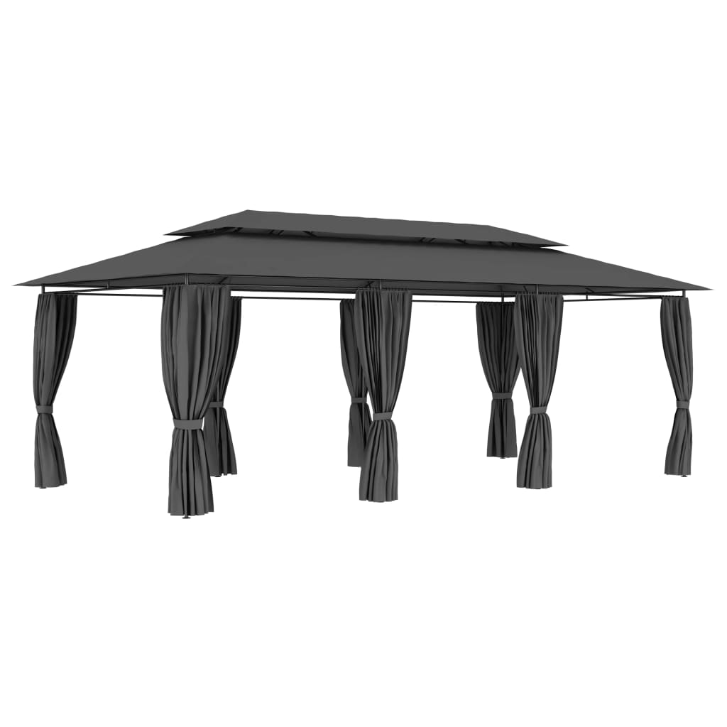 Arbor vidaxl avec rideaux 600x298x270 cm anthracite