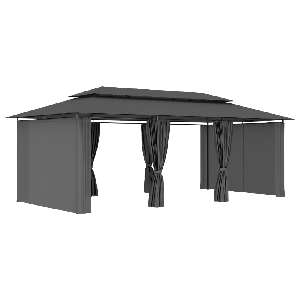 Arbor Vidaxl con cortinas 600x298x270 cm antracita