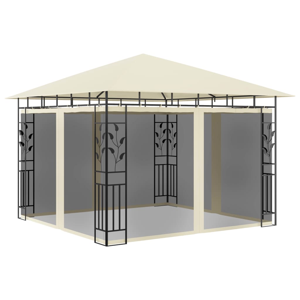 Vidaxl arbor with mosquito net 180 g m² 3x3x2.73 m cream