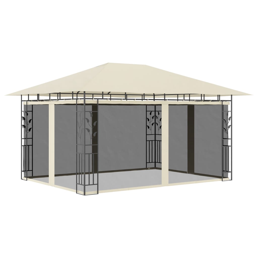 Vidaxl Arbor avec moustique net 180 g m² 4x3x2,73 m crème