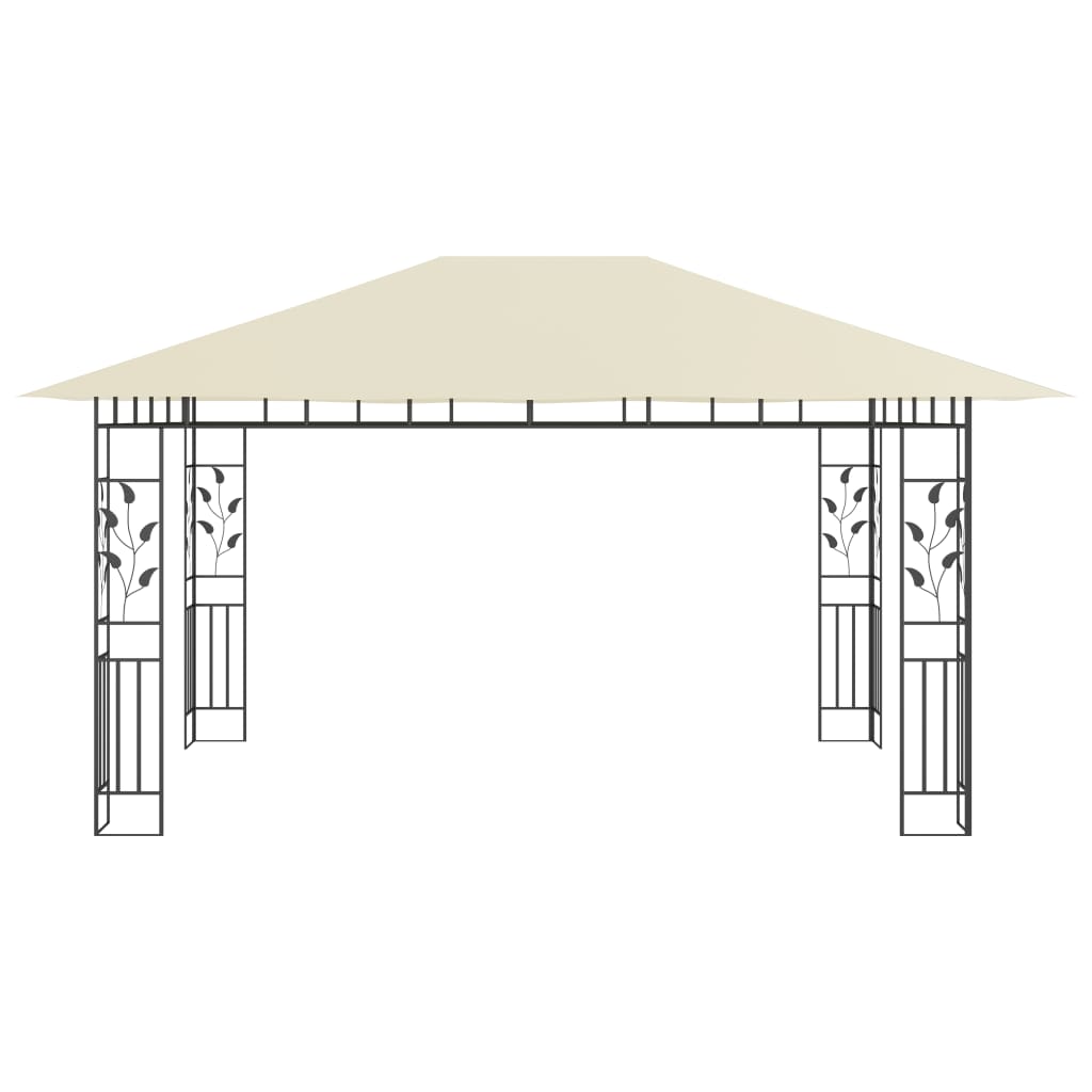 Vidaxl -Laube mit Mückennetz 180 g m² 4x3x2,73 m Creme