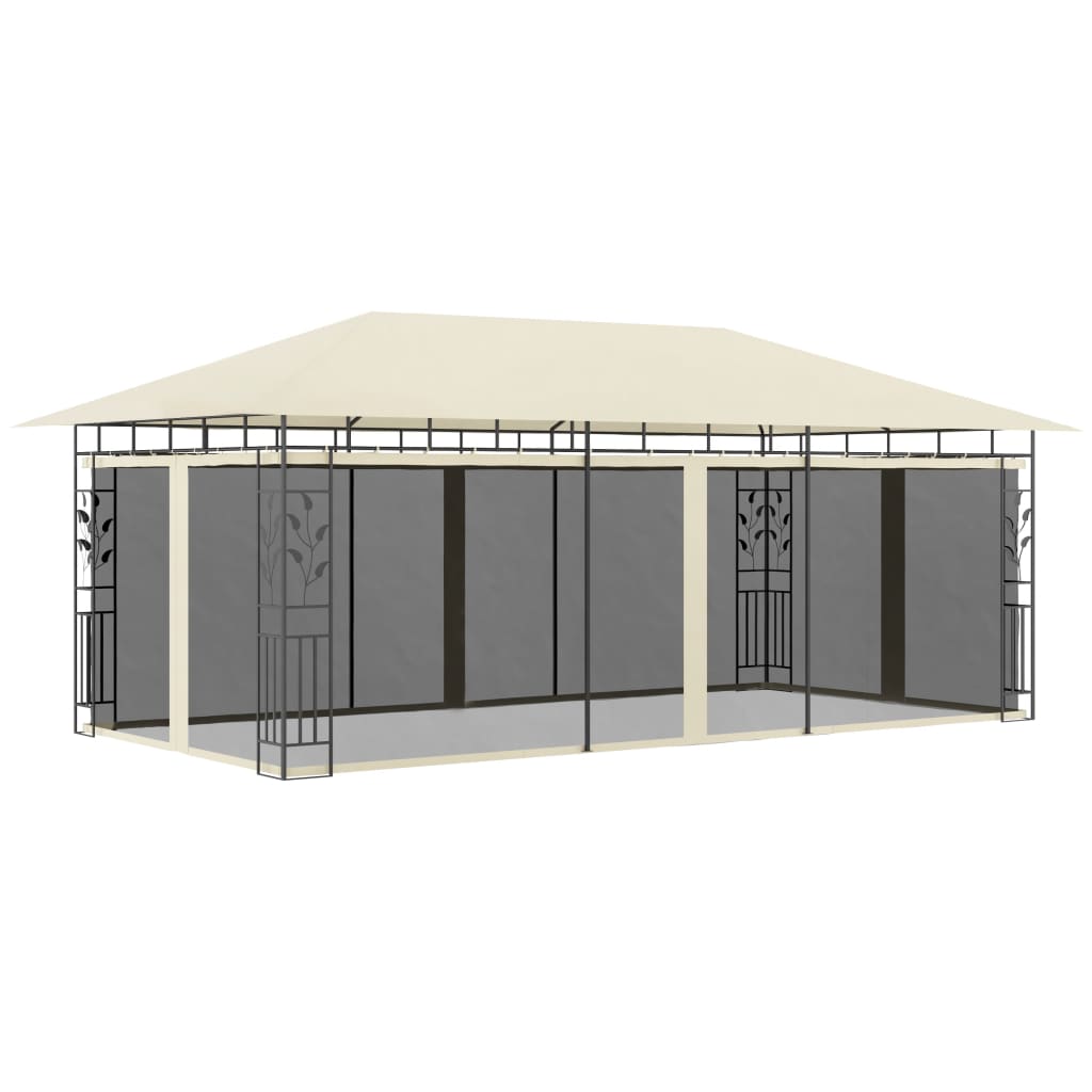 Vidaxl arbor with mosquito net 6x3x2.73 m cream