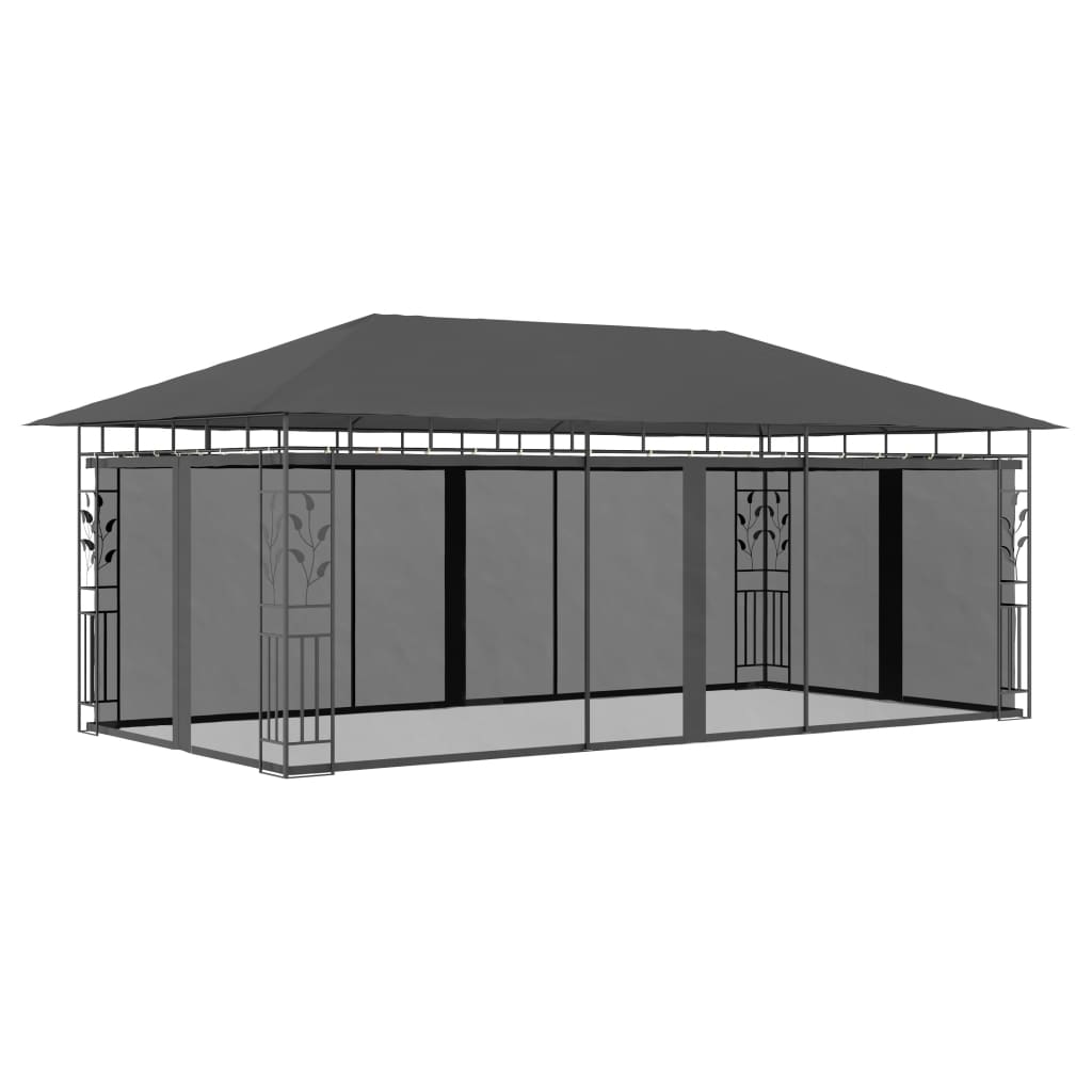 Vidaxl -Arbor mit Mückennetz 6x3x2,73 m Anthrazit