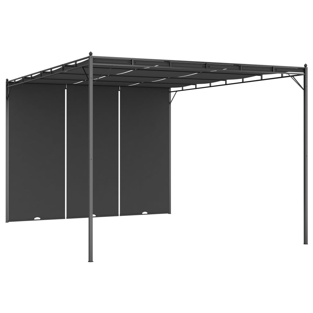 Vidaxl Garden Practor with side curtain 4x3x2.25 m anthracite