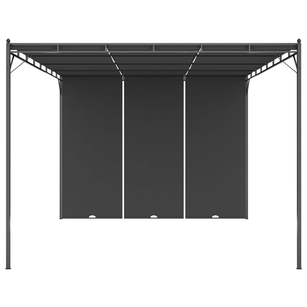 Vidaxl Garden Practor with side curtain 4x3x2.25 m anthracite