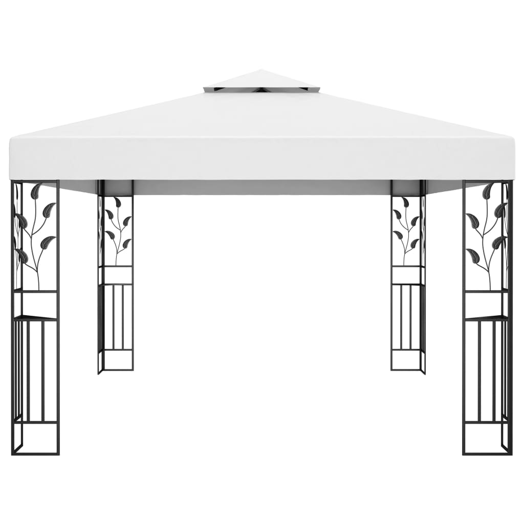 Vidaxl arbor with double roof 3x4 m white