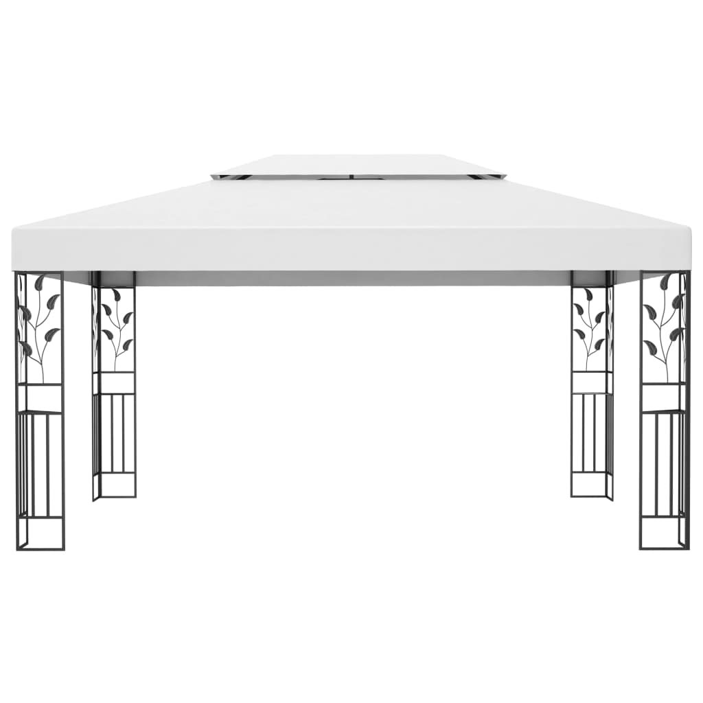 Vidaxl arbor with double roof 3x4 m white