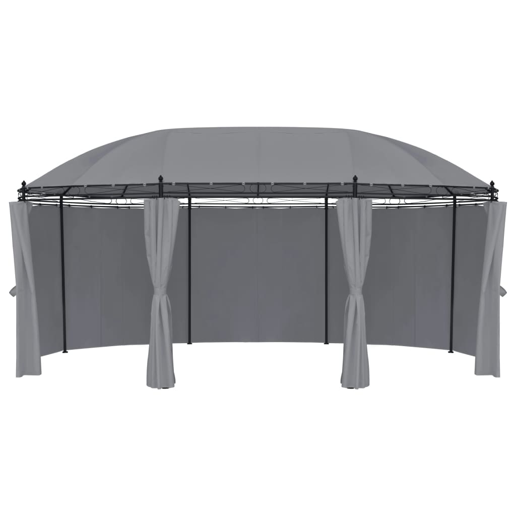 Vidaxl Arbor z zavesami 520x349x255 cm antracit -barvan