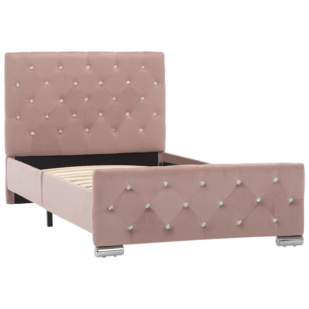 Vidaxl bedframe fluweel roze 90x200 cm