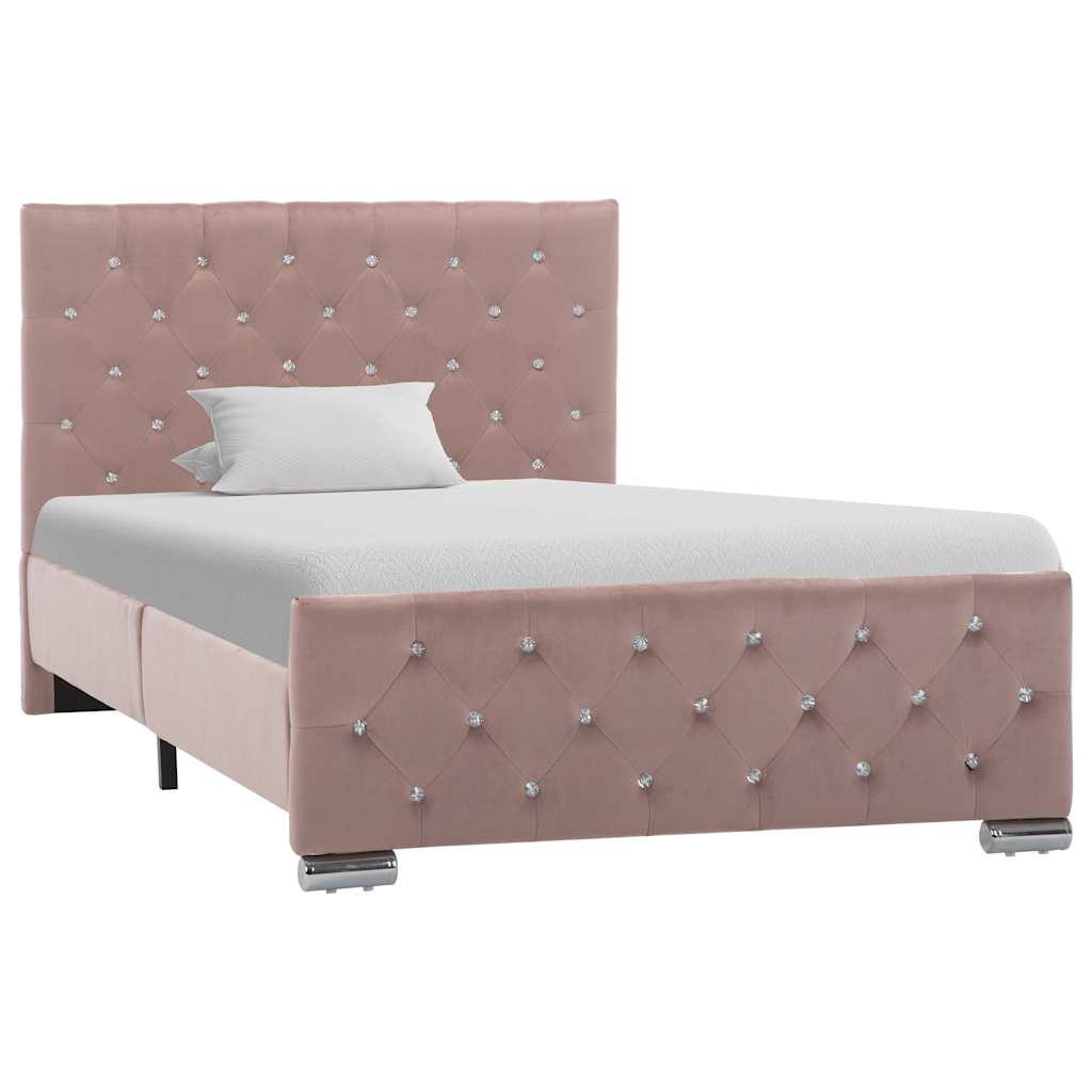 Vidaxl bedframe fluweel roze 100x200 cm