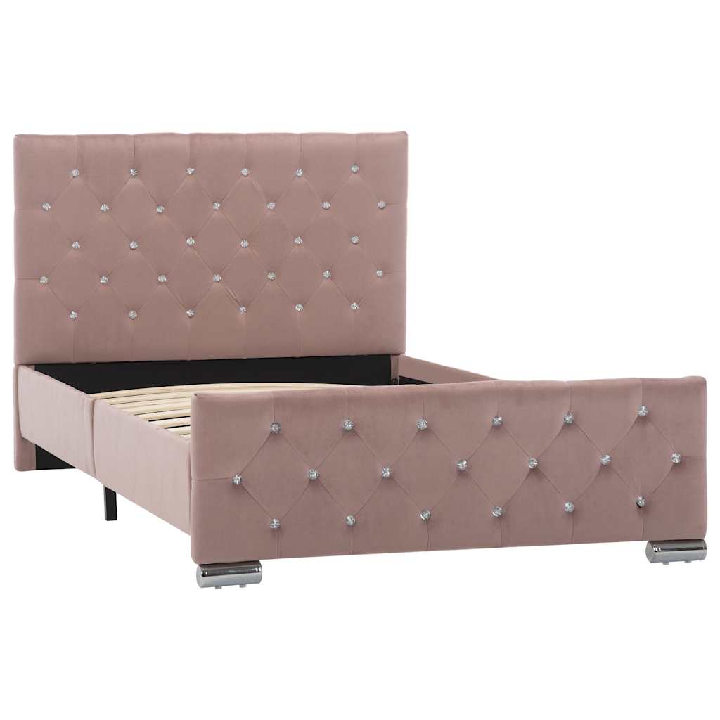 Vidaxl bedframe fluweel roze 100x200 cm