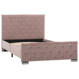 Vidaxl bedframe fluweel roze 100x200 cm