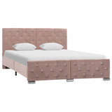 Vidaxl bedframe fluweel roze 140x200 cm