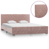 Vidaxl bedframe fluweel roze 160x200 cm