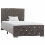 Vidaxl bedframe fluweel grijs 90x200 cm