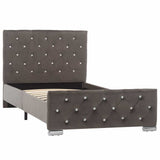 Vidaxl bedframe fluweel grijs 90x200 cm