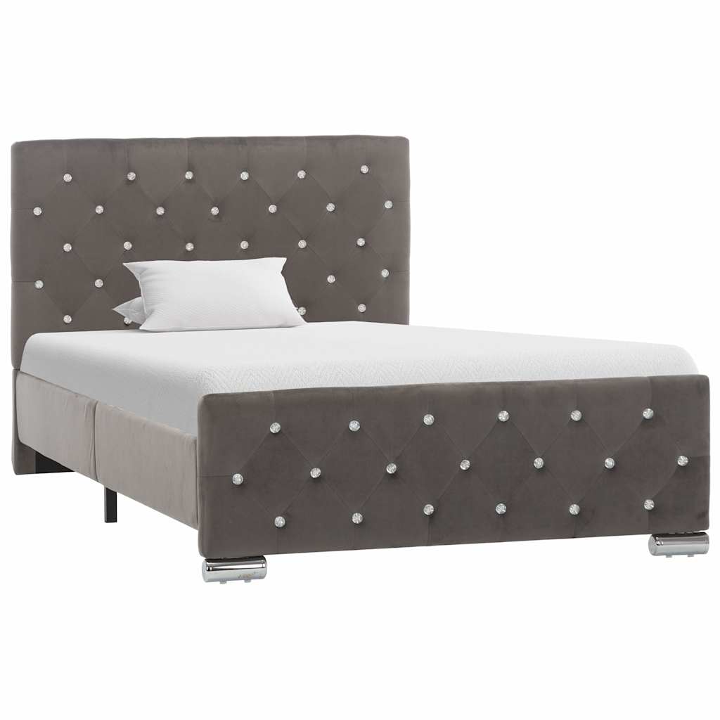 Vidaxl bedframe fluweel grijs 100x200 cm