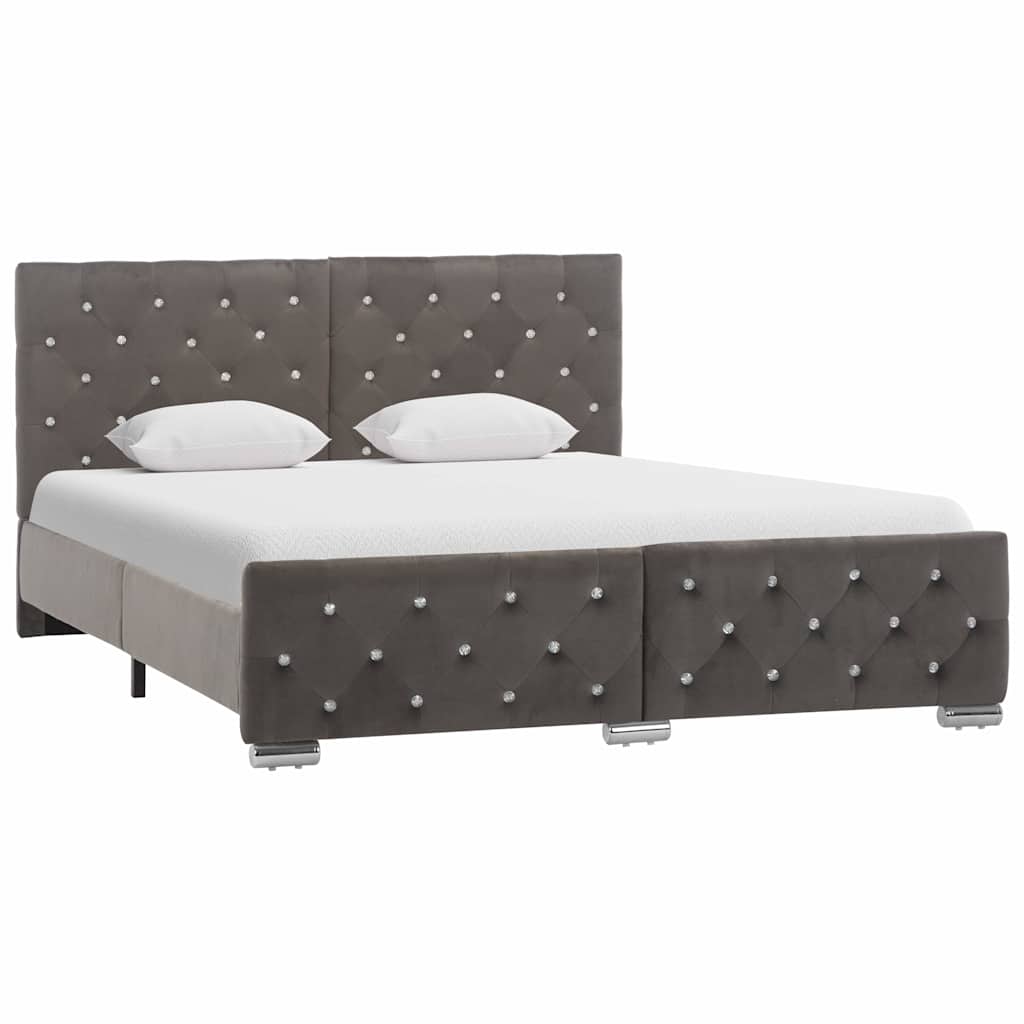 Vidaxl bedframe fluweel grijs 140x200 cm
