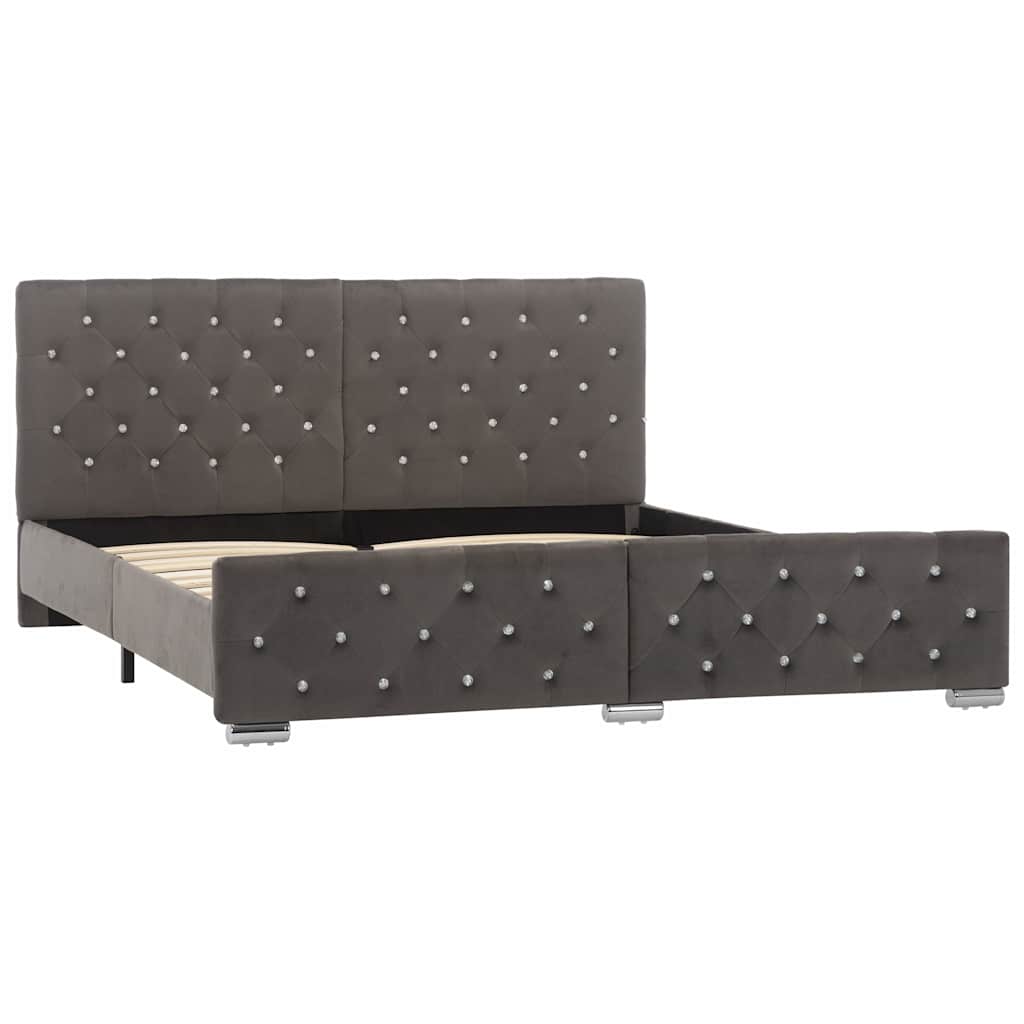 Vidaxl bedframe fluweel grijs 160x200 cm