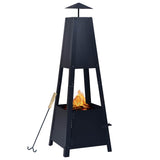 Chimenea de Vidaxl 35x35x99 cm de acero negro