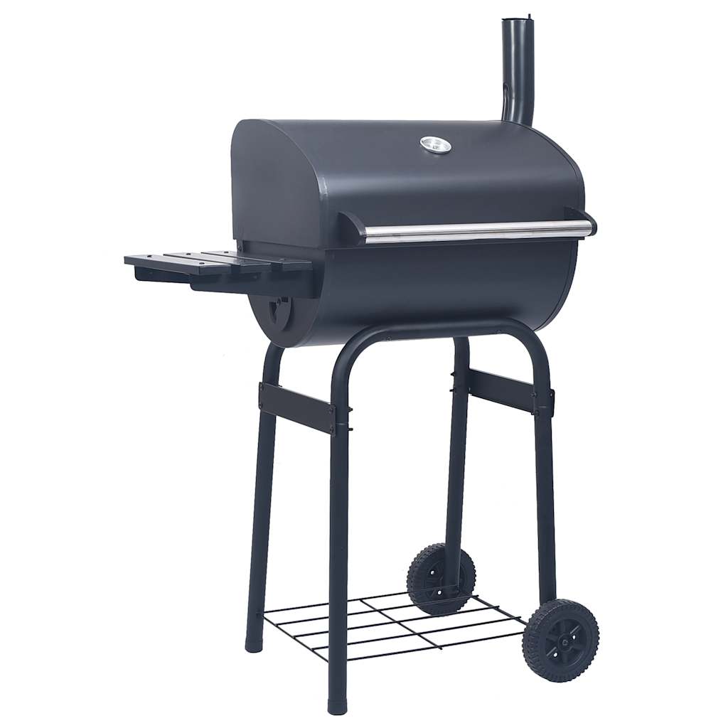 Vidaxl Charcoal barbecue smoker with underwealth Black