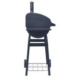 Vidaxl Charcoal barbecue smoker with underwealth Black