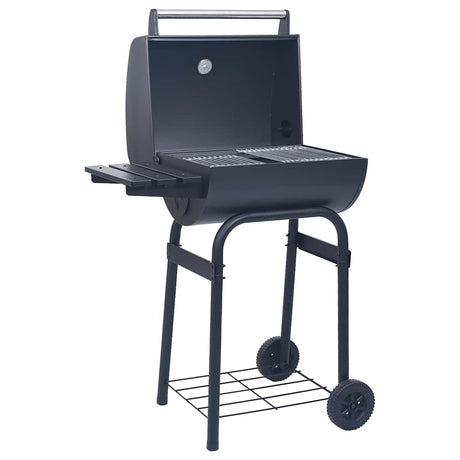 Vidaxl houtskoolbarbecue roker met onderschap zwart