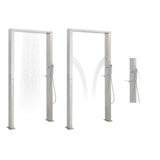 Vidaxl outdoor shower with double jets of stainless steel