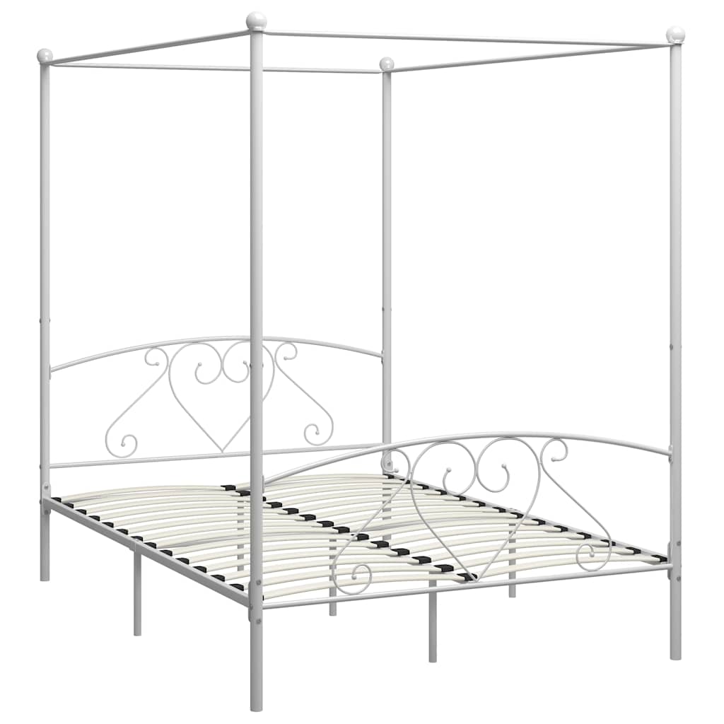 Vidaxl hemelbedframe metaal wit 140x200 cm
