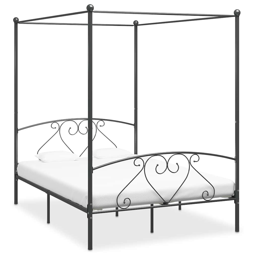 Vidaxl hemelbedframe metaal grijs 160x200 cm