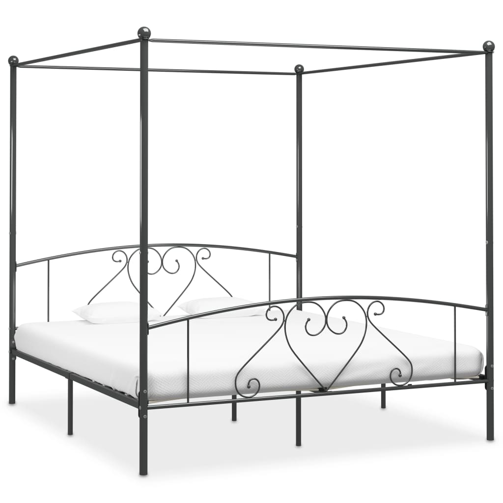 Vidaxl hemelbedframe metaal grijs 180x200 cm