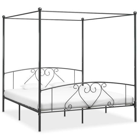 Vidaxl hemelbedframe metaal grijs 200x200 cm