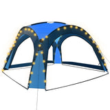 Tenda da festa Vidaxl con LED e 4 pareti laterali 3.6x3.6x2,3 m blu