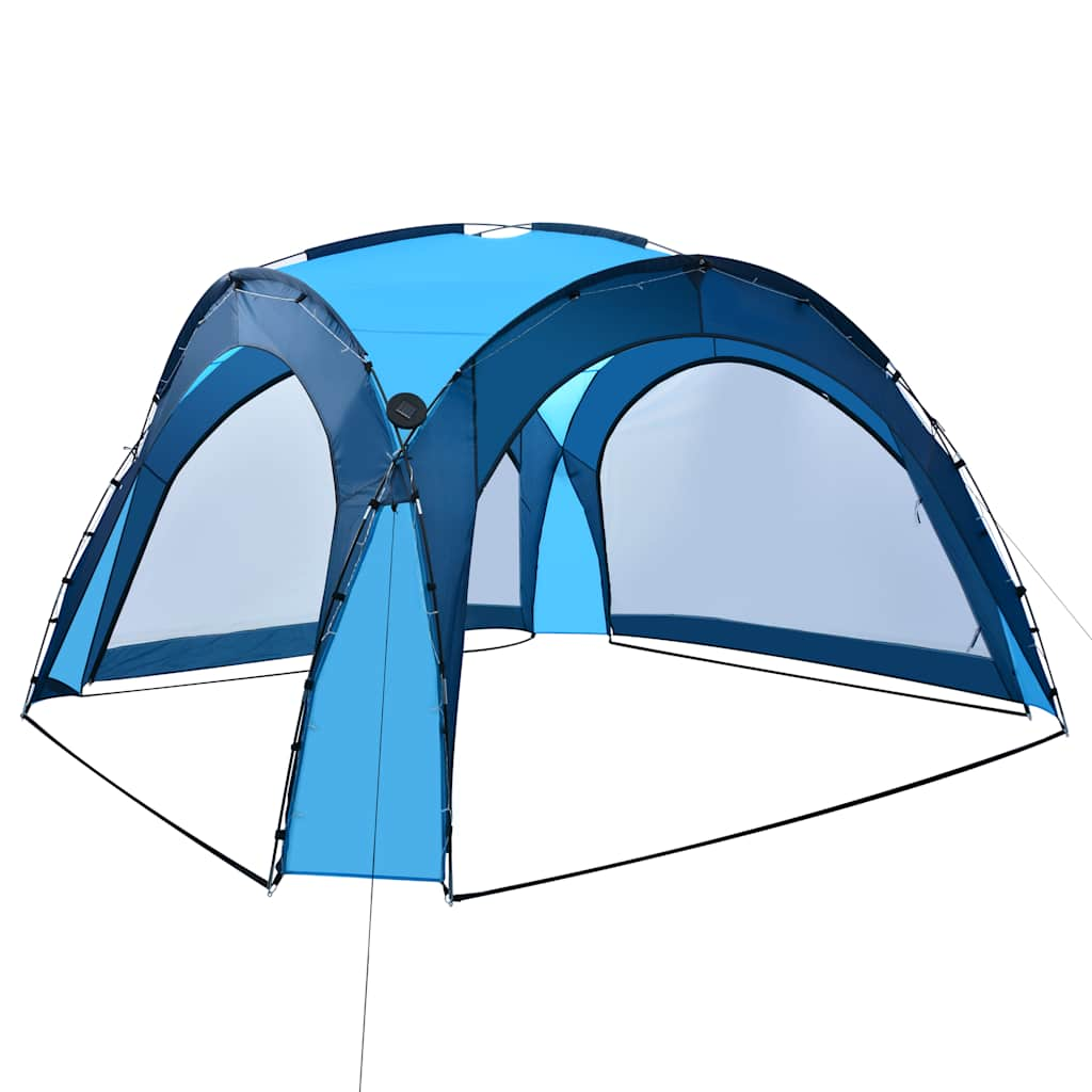 Vidaxl Party tent with LED and 4 side walls 3.6x3.6x2.3 m blue