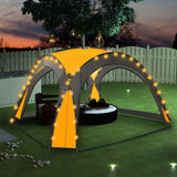 Vidaxl Party tent with LED and 4 side walls 3.6x3.6x2.3 m yellow