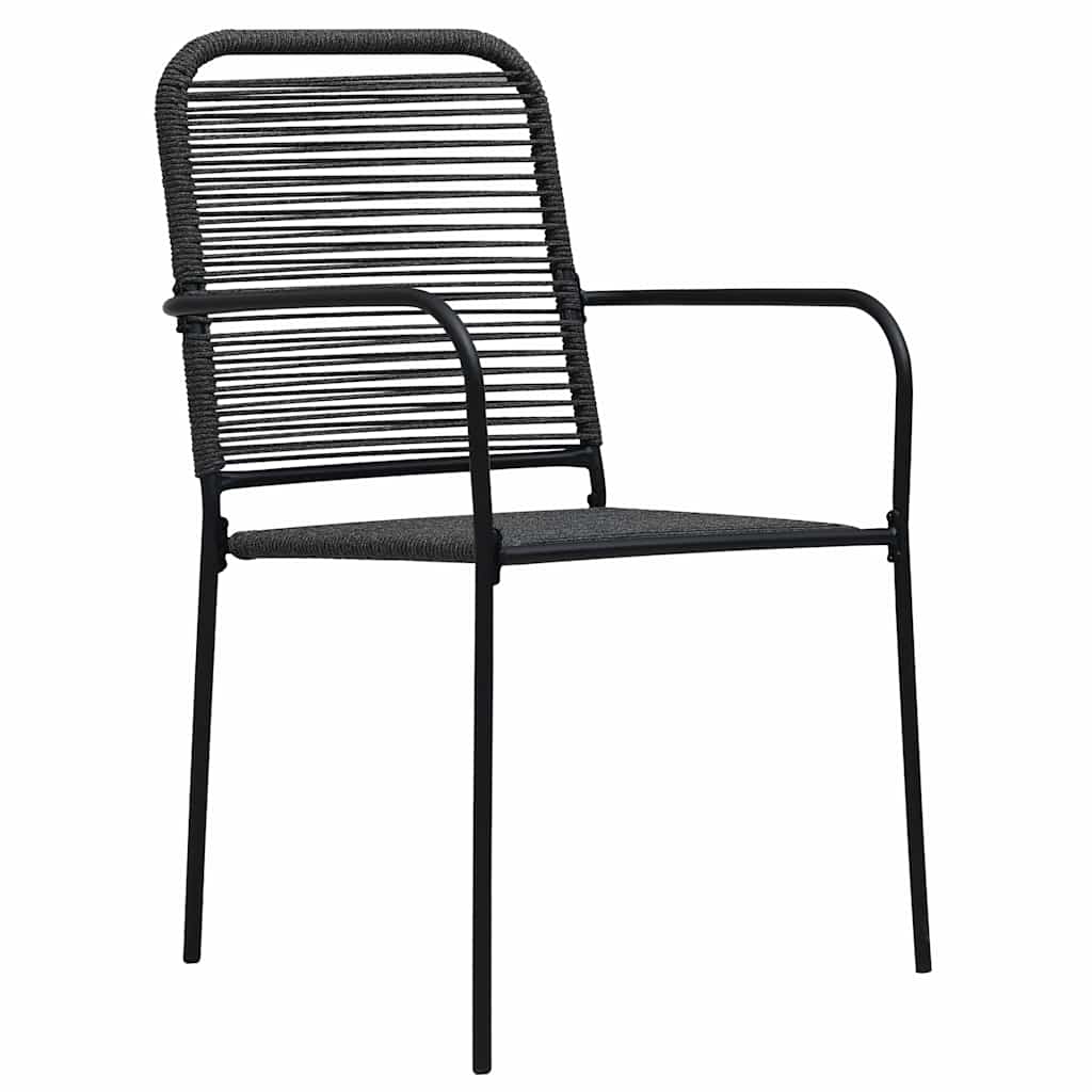 Vidaxl tuinstoelen 2 st katoenen touw en staal zwart