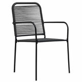 Vidaxl tuinstoelen 2 st katoenen touw en staal zwart