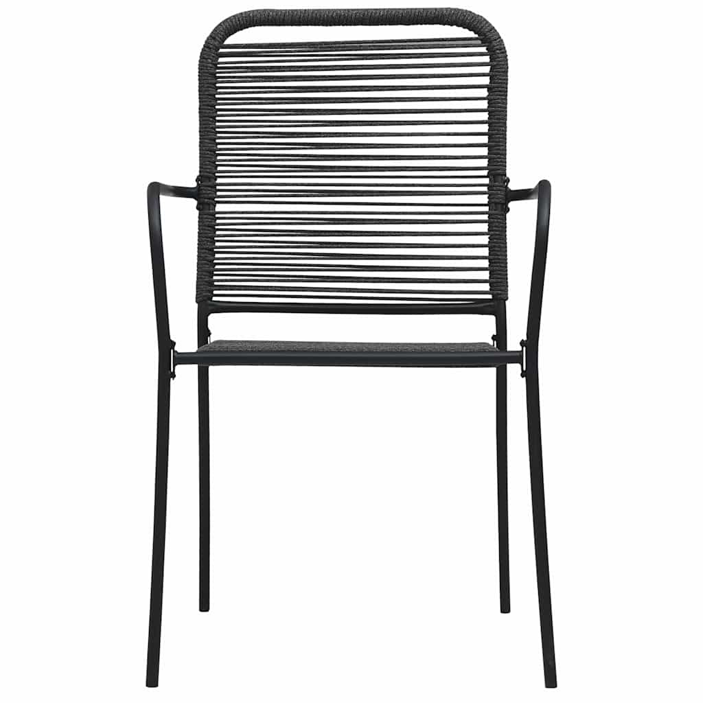 Vidaxl tuinstoelen 2 st katoenen touw en staal zwart