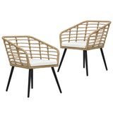 Vidaxl tuinstoelen 2 st met kussens poly rattan eikenkleurig
