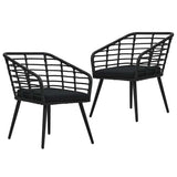 Vidaxl tuinstoelen 2 st met kussens poly rattan zwart
