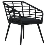Vidaxl tuinstoelen 2 st met kussens poly rattan zwart
