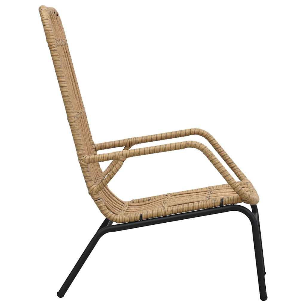 Vidaxl tuinstoel poly rattan lichtbruin