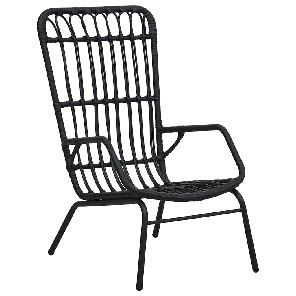Vidaxl tuinstoel poly rattan zwart