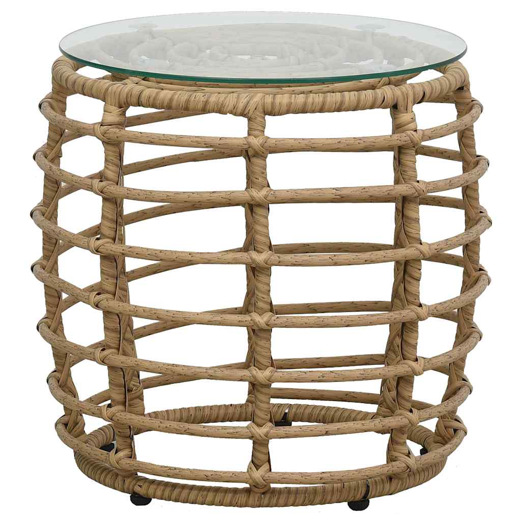 Vidaxl 3-delige bistroset poly rattan eikenkleurig