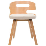 Vidaxl eetkamerstoelen 4 st gebogen hout en kunstleer crèmekleurig