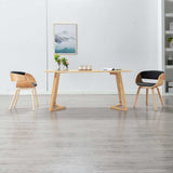 Vidaxl eetkamerstoelen 2 st gebogen hout en kunstleer