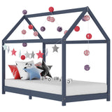 Vidaxl kinderbedframe massief grenenhout grijs 90x200 cm