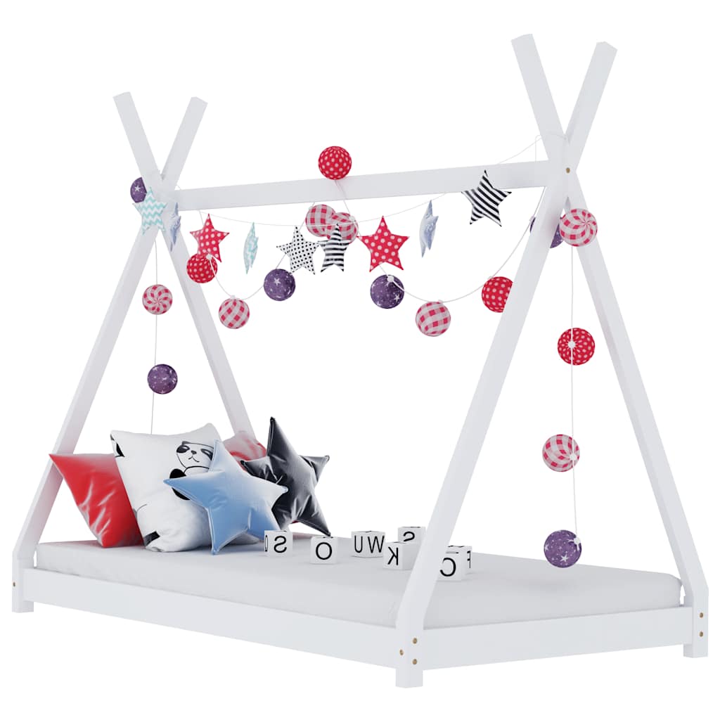 Vidaxl kinderbedframe massief grenenhout wit 70x140 cm