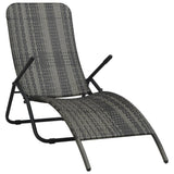 Vidaxl ligbed inklapbaar poly rattan grijs